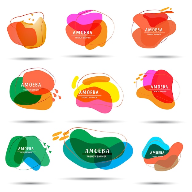 set of trendy abstract vector colorful background