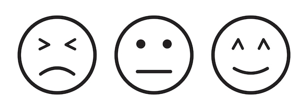 set of vector emoticons smiley flat and sad emoticons set web icons in modern simple flat design