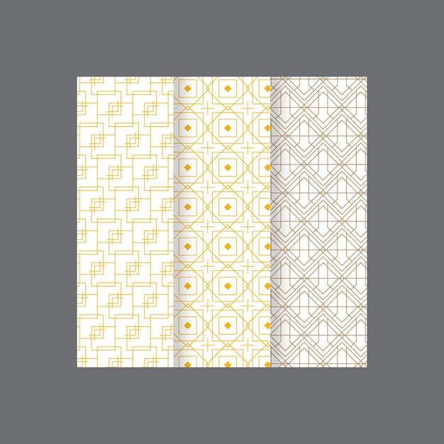 set of vector seamless luxury patterns collection of ornamental patterns in navy blue and gold colo