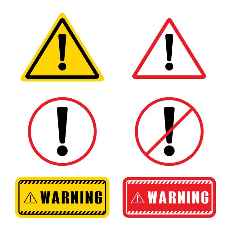 Vektor set of warning signs warning symbol