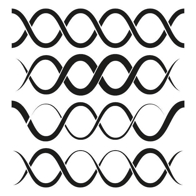 Set of wave patterns Three different black wave designs Abstract vector illustration