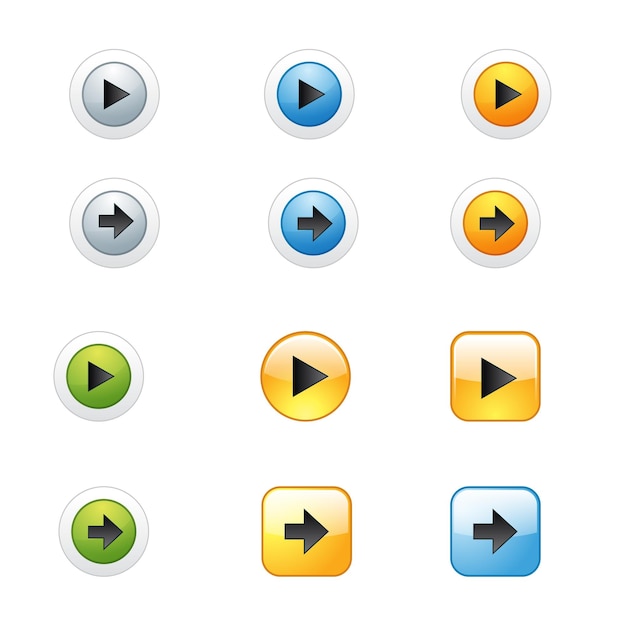 set of web buttons illustration. mix shapes buttons