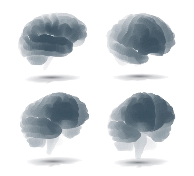 set threedimensional vector cyber brain neural network megadata processing template interface design