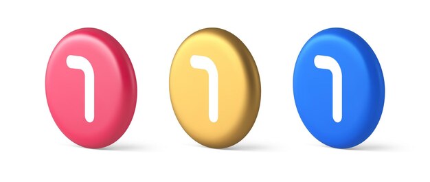 seven number button accounting financial service web application panel 3d isometric circle icon