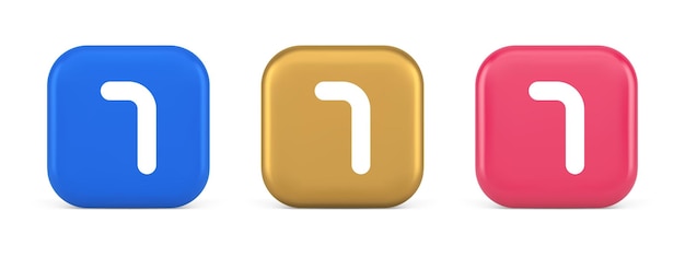 Seven number button accounting financial service web application panel 3d realistic icons