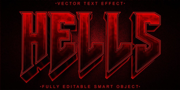 shiny red hells horror vector fully editable smart object text effect