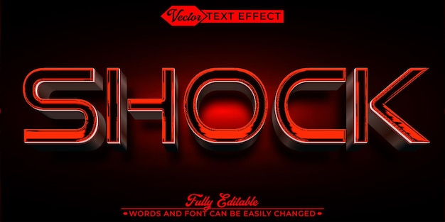 shiny yellow shock vector editable text effect template