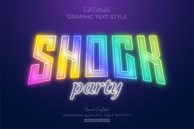 Shock Party Holographic editable   text effect font style