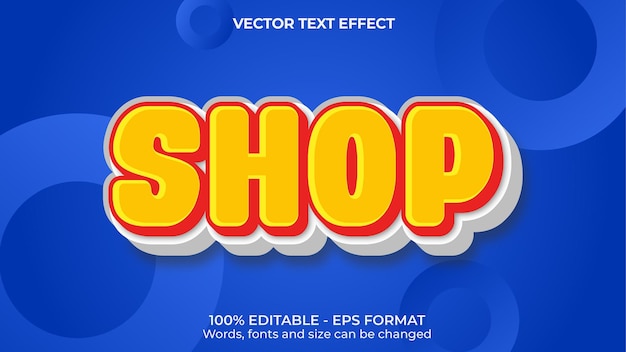 Shop 3d Modern Vector Text Effect