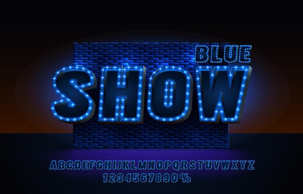show font set collection letters and numbers symbol vector