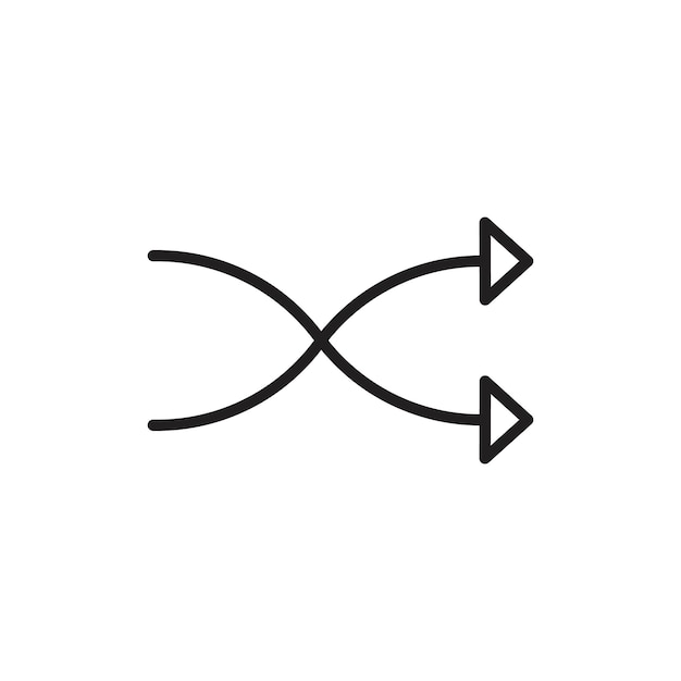 Shuffle icon outline set sign