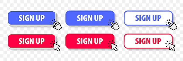 Sign up buttons Sign in sign up web buttons set User interface web buttons in flat style Login or signing up buttons Vector illustration for UI mobile app web