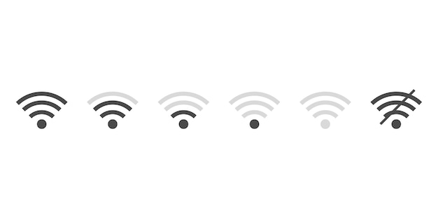 Signal strength wifi icon set collection wireless connection network symbol vector