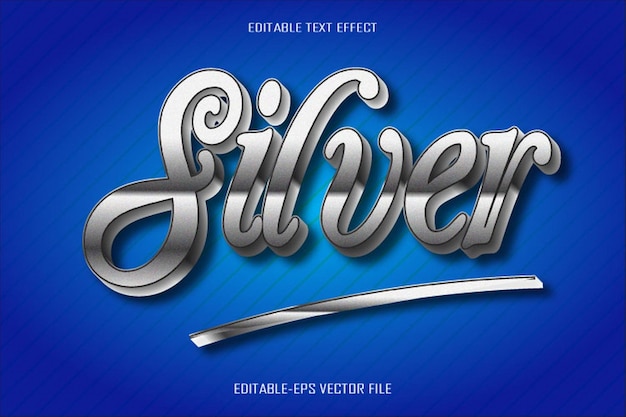 silver editable text effect 3d gradient style design