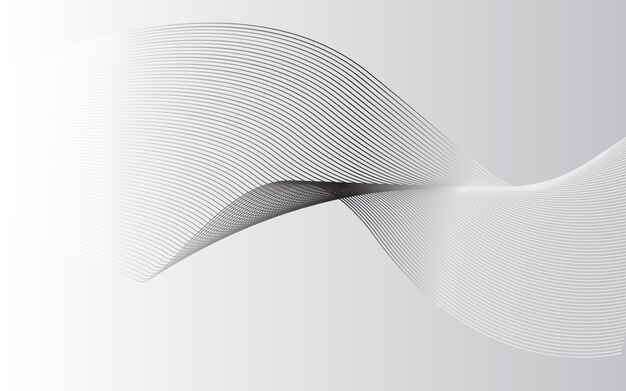 silver light gradient background with abstract vector white waves lines vector illustration