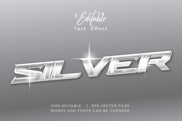 silver metal editable text effect