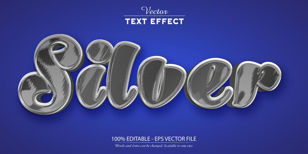 silver text effect editable grey text style