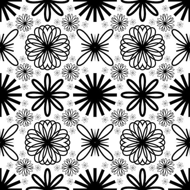 simple abstract seamless floral pattern geometric pattern set vector illustration