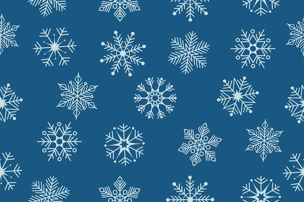 Simple Christmas seamless snowflake pattern Vector illustration on a white background