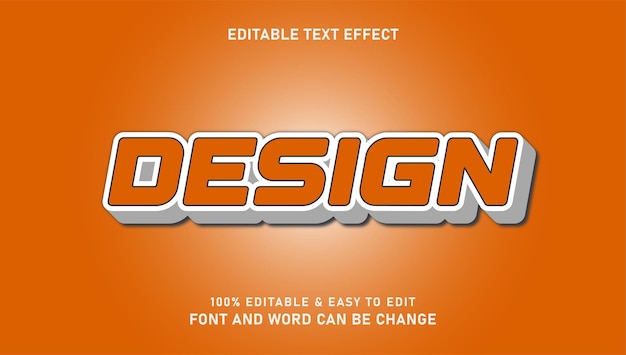Simple design effect text with modern 3d style editable