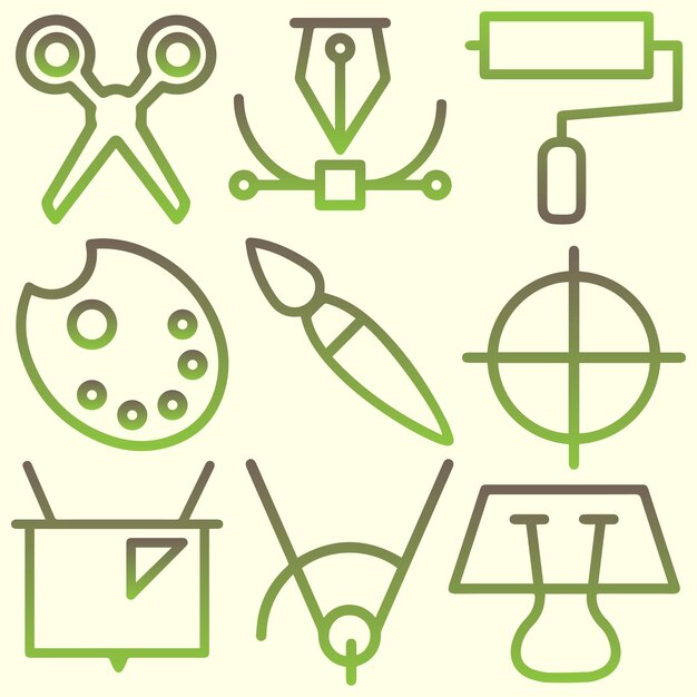 simple design tool linear icons in a modern style vector