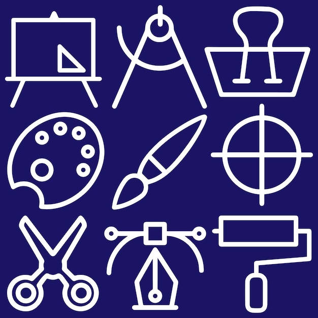 simple design tool linear icons in a modern style vector