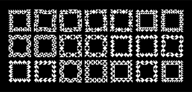 simple flat abstract triangle square border design set