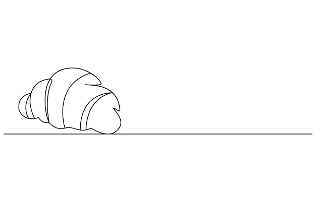 simple line drawing of a croissant perfect for breakfast or a bakery theme