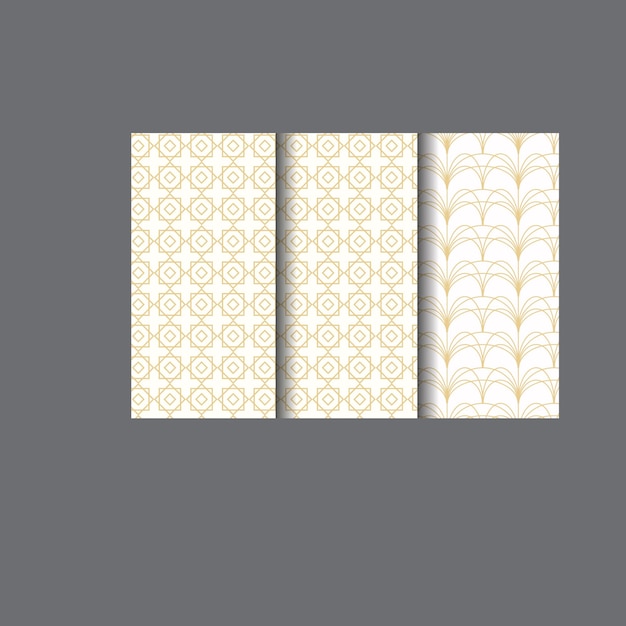 Simple minimal golden pattern collection Hipster monochrome graphic backdrop Abstract fabric patte