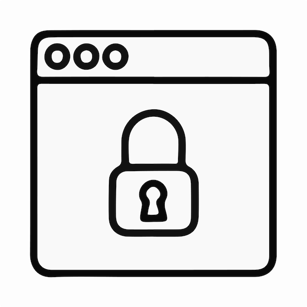 simple minimal lock icon logo vector