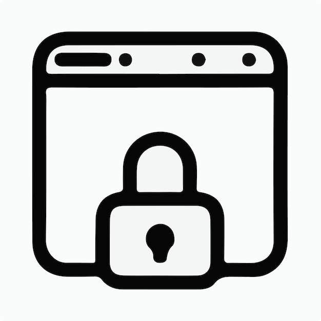 simple minimal lock icon logo vector