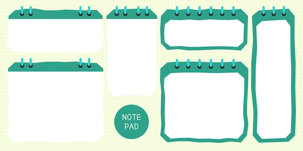 Simple Notepad Frame Design Set
