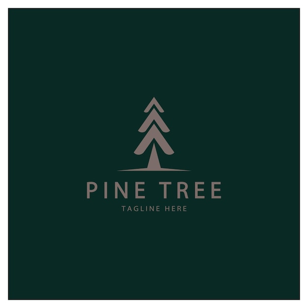 Simple pine tree or fir tree logoevergreenfor pine forestadventurerscampingnaturebadges and business