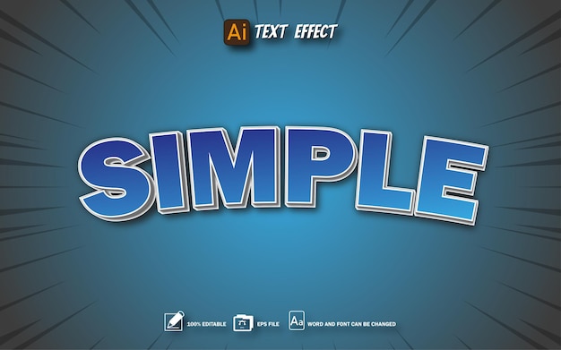 Simple text style editable text effect eps file