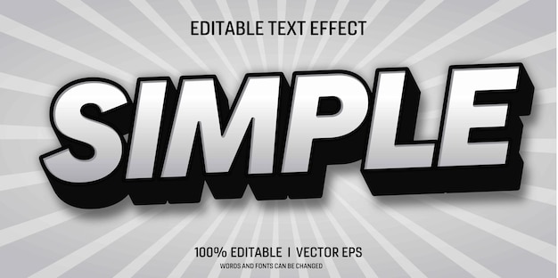 simple vector 3d text effect with modern style design