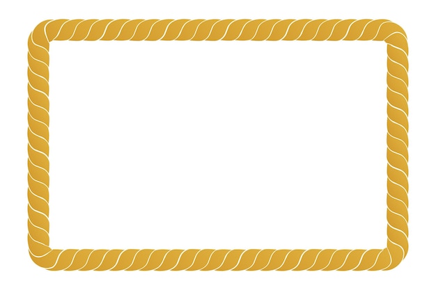 Simple vector rectangle frame from golden rope for element design
