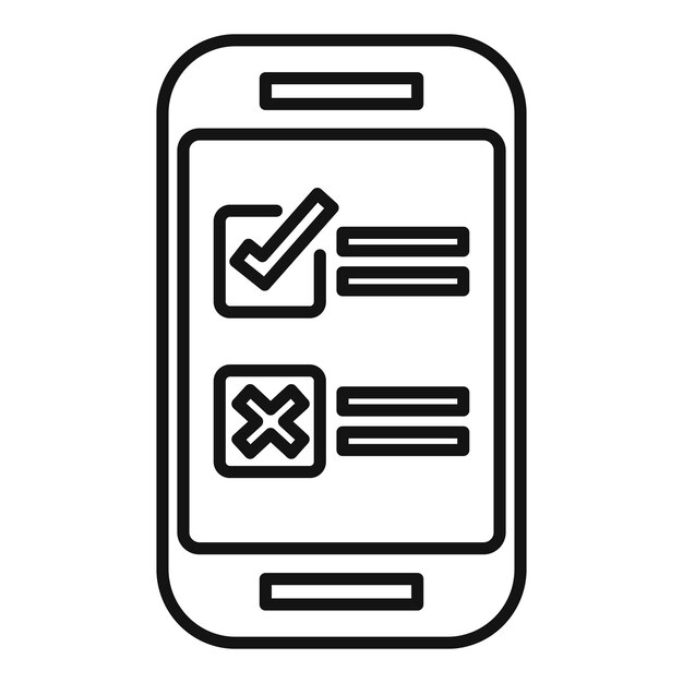 simplistic vector illustration of a mobile device with a survey checklist