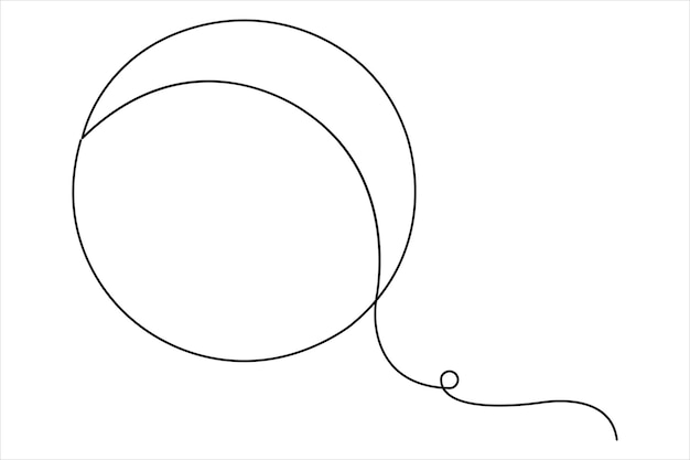 Single continuous line drawing of a balloon floating in the air