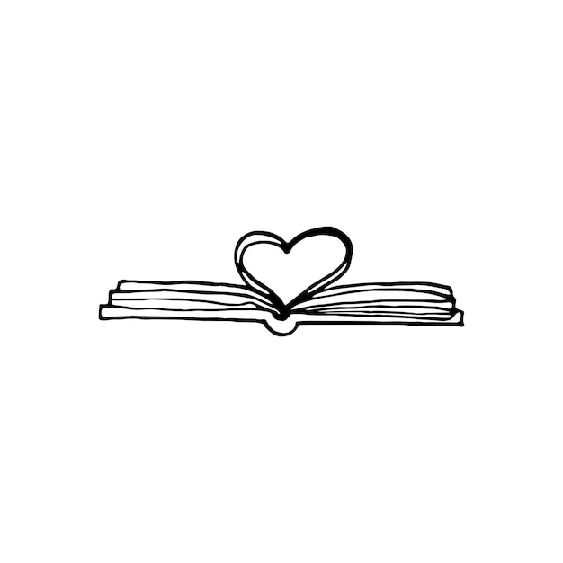 single hand drawn book. doodle vector illustration in cute scandinavian style. element for greeting cards, posters, stickers and seasonal design. isolated on white background