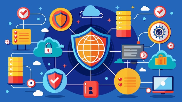 síťová bezpečnost firewall vektorová grafika ilustrace zdrojový soubor EPS formátu bezeztrátové škálování ikona