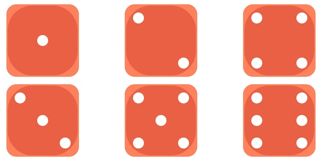 Six rolling dice game poker dice ivory devil dice vector devil dice flat style for gambling
