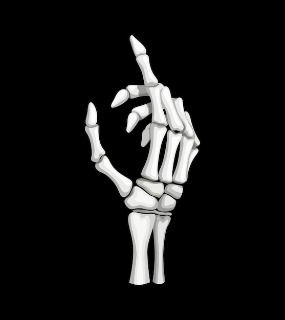 Skeleton hand gesture isolated vector skeletal arm