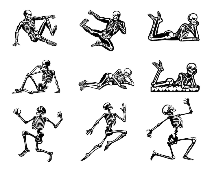 Vektor skeleton silhouettes svg