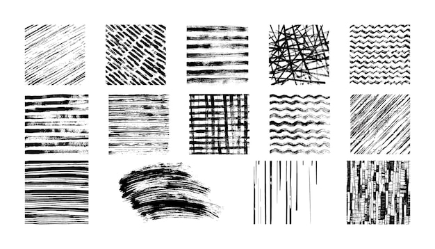 sketch pencil texture set pen hatch effect black scribble chalk grunge freehand vector handmade