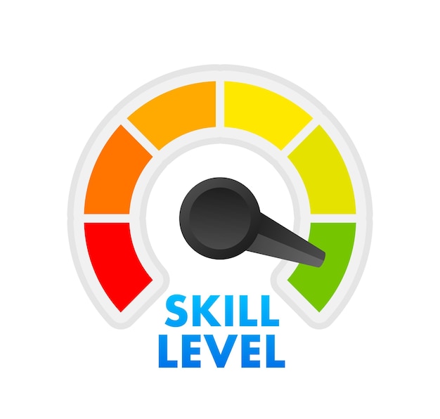skill levels growth meter indicator skills enhancement vector stock illustration