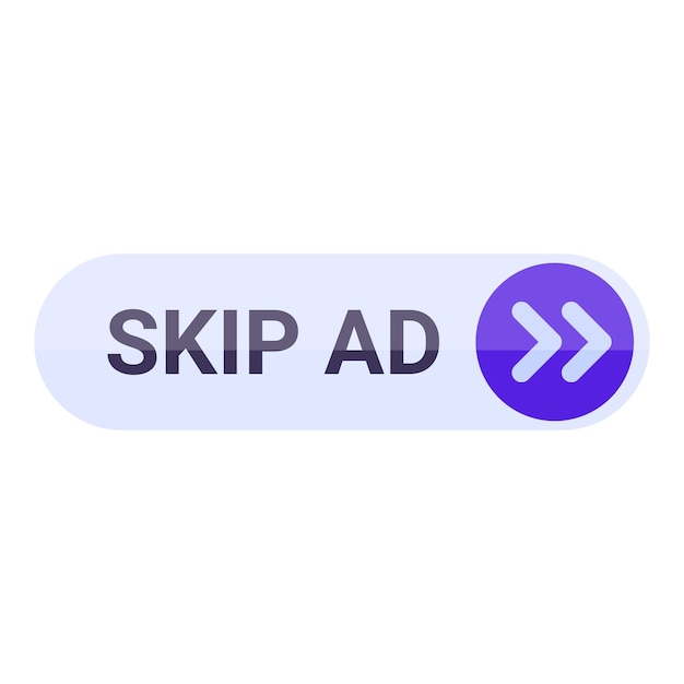 Skip ad button showing concept of avoiding videos