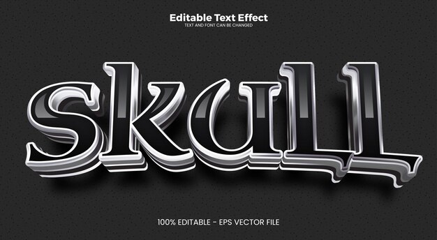 Skull editable text effect in modern trend style
