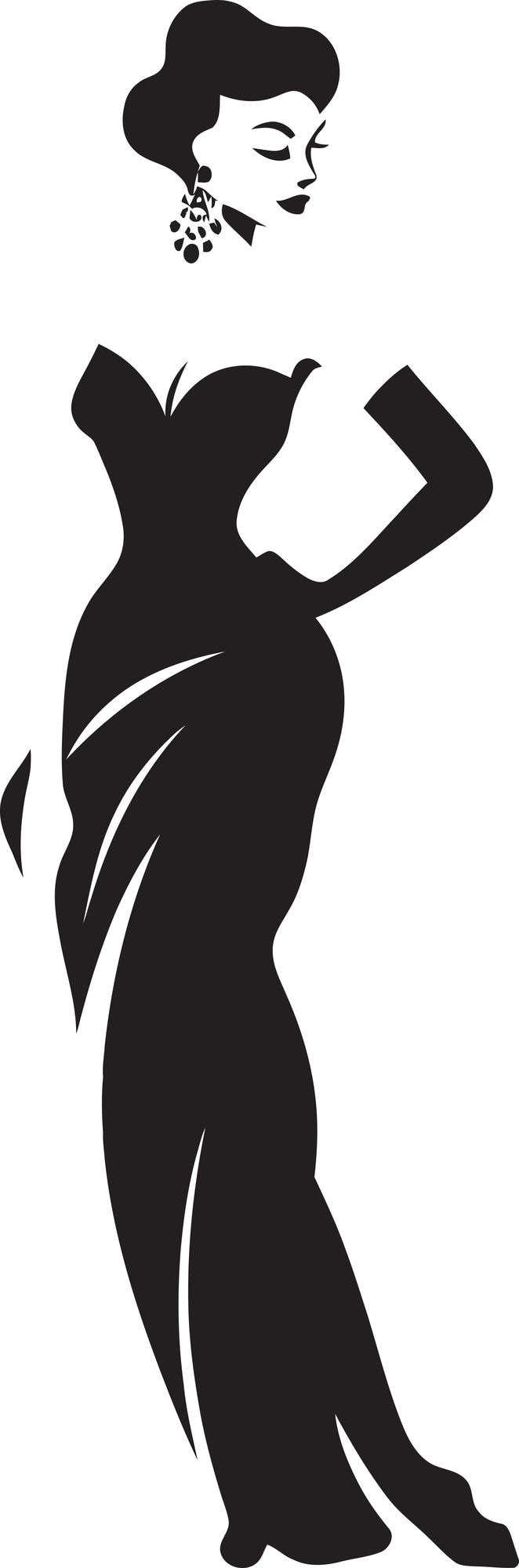 Vektor sleek and sophisticated woman icon in vector diva divine glamorous lady logo concept