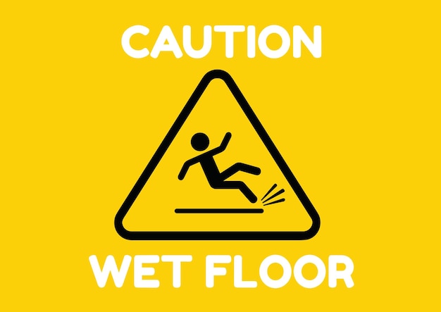 Slippery Surface Slippery Floor Wet Floor sign falling man vector