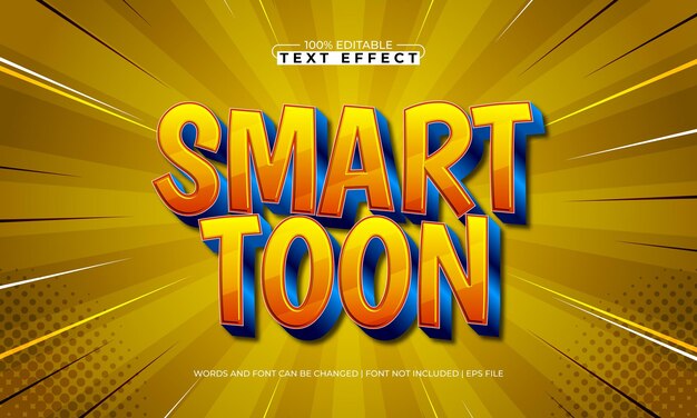 smart toon editable text effect with a kids and cartoon text style